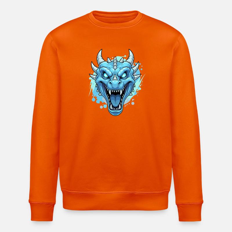 Blauer Drachenkopf Neonlook - Stanley/Stella Unisex Bio-Sweatshirt ROLLER - Tieforange