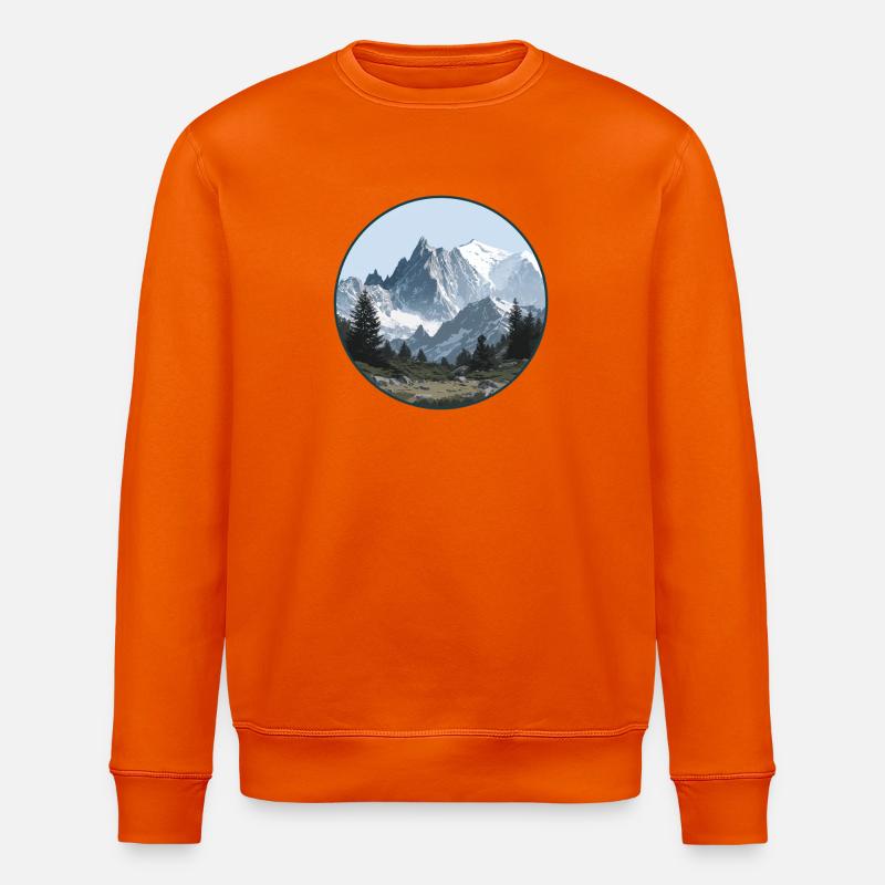 Mont-Blanc-Gebirgslandschaft - Stanley/Stella Unisex Bio-Sweatshirt ROLLER - Tieforange