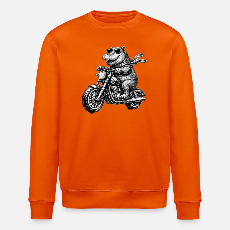 Hippo à moto - Sweat bio ROLLER Stanley/Stella Unisexe - orange profond