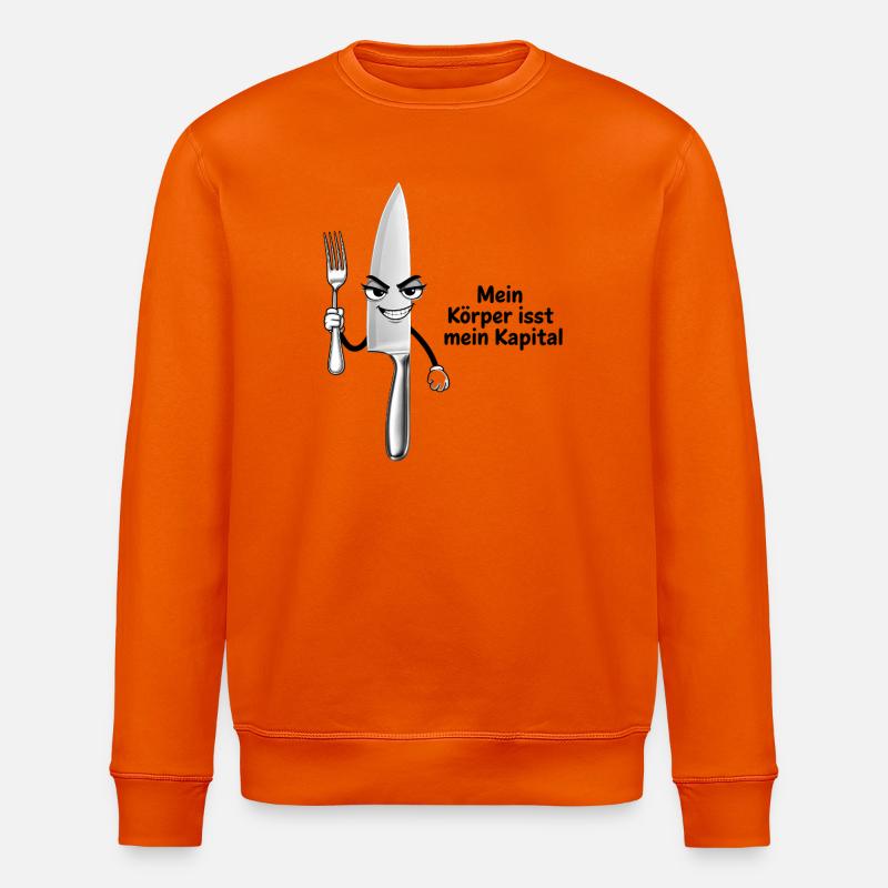 Freches Küchenmesser-Motiv - Stanley/Stella Unisex Bio-Sweatshirt ROLLER - Tieforange