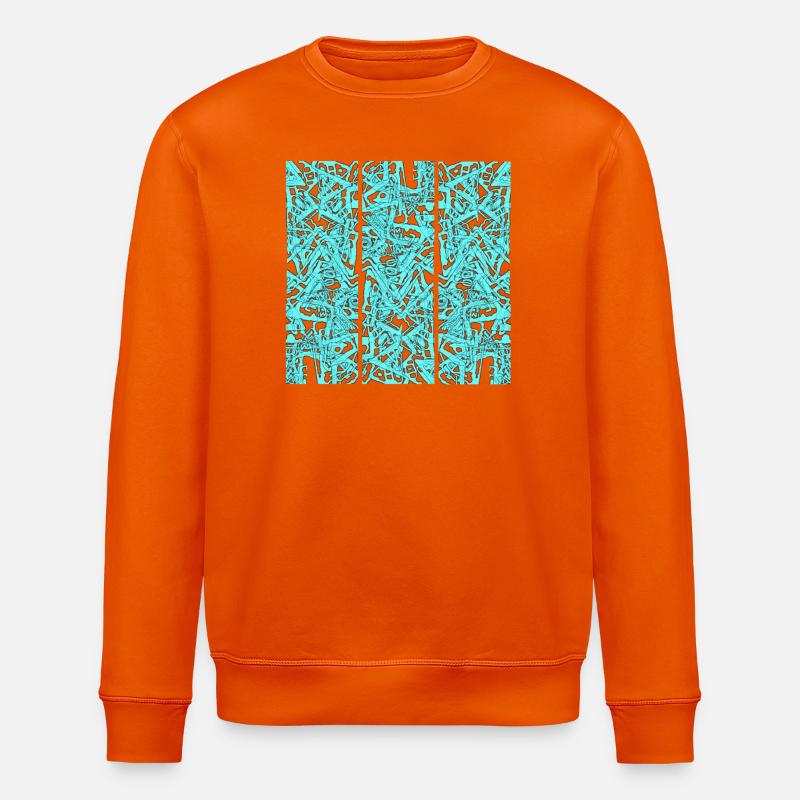 Türkises Chaos Triptychon - Stanley/Stella Unisex Bio-Sweatshirt ROLLER - Tieforange