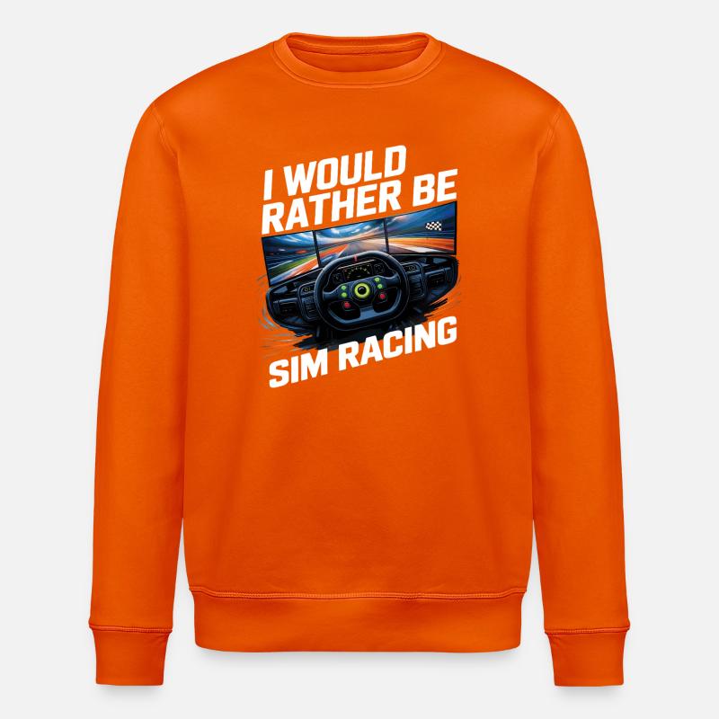 Ich würde lieber Sim-Racing machen - Stanley/Stella Unisex Bio-Sweatshirt ROLLER - Tieforange