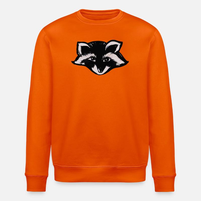 Mitternachts-Waschbärkopf - Stanley/Stella Unisex Bio-Sweatshirt ROLLER - Tieforange