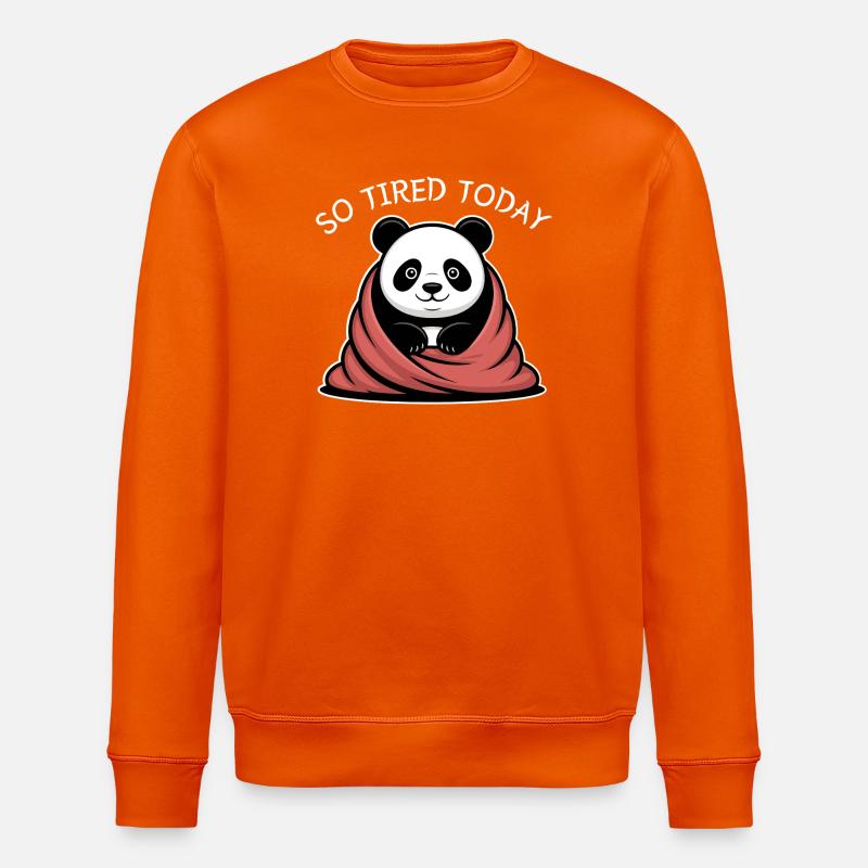 Panda Cuddle Dream Under Blanket - Stanley/Stella ROLLER Unisex Organic Sweatshirt - bright orange