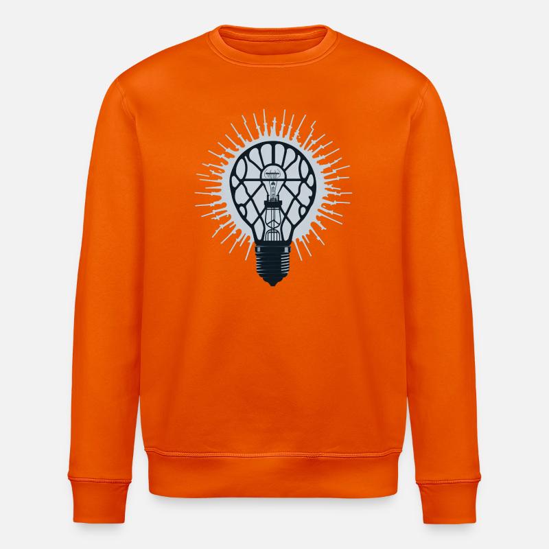 Leuchtende Idee: Inspirations-Glühbirne - Stanley/Stella Unisex Bio-Sweatshirt ROLLER - Tieforange