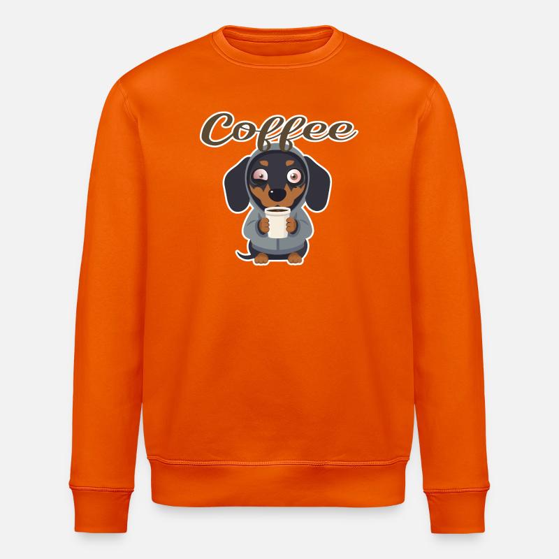 Teckel mignon au café - Sweat bio ROLLER Stanley/Stella Unisexe - orange profond