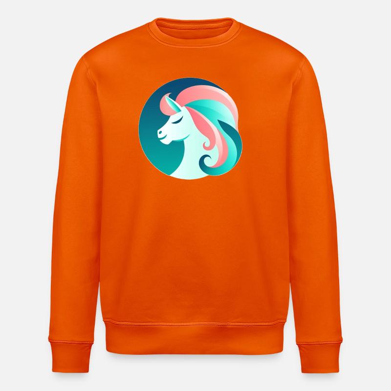 Neon Einhorn Traumbild - Stanley/Stella Unisex Bio-Sweatshirt ROLLER - Tieforange