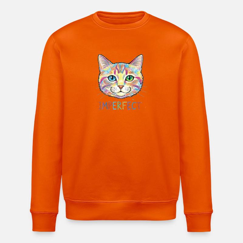 Bunte Katze Kritzelkunst Kawaii - Stanley/Stella Unisex Bio-Sweatshirt ROLLER - Tieforange