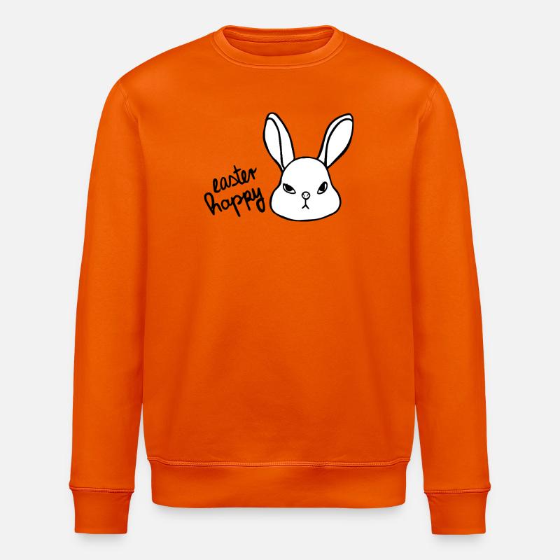 Sarcastic Easter Bunny - Easter Happy Bunny - Stanley/Stella ROLLER Unisex Organic Sweatshirt - bright orange