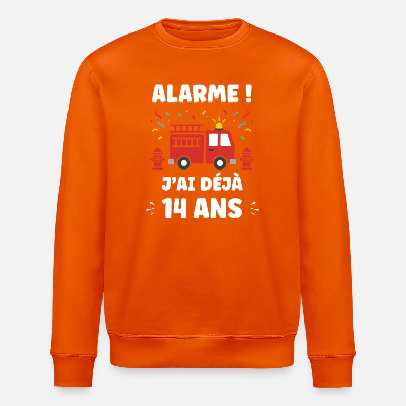 Alerte 14 ans Camion Pompier - Sweat bio ROLLER Stanley/Stella Unisexe - orange profond