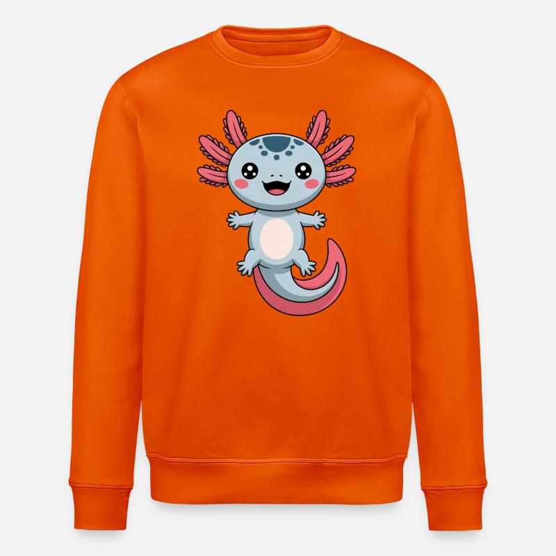 Axolotl Süß Comic - Stanley/Stella Unisex Bio-Sweatshirt ROLLER - Tieforange