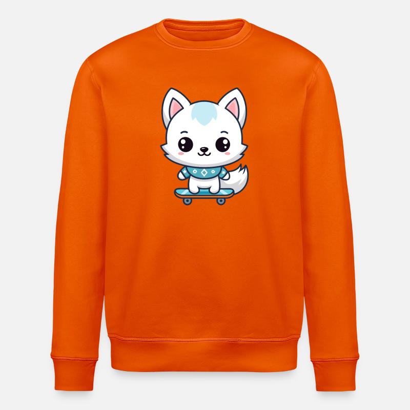 Little Fox Skateboard Blue - Stanley/Stella Unisex Bio-Sweatshirt ROLLER - Tieforange