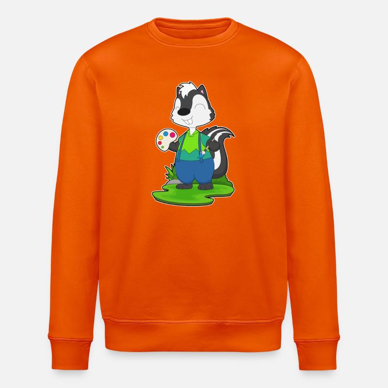 Stinktier Maler Pinsel Malen - Stanley/Stella Unisex Bio-Sweatshirt ROLLER - Tieforange