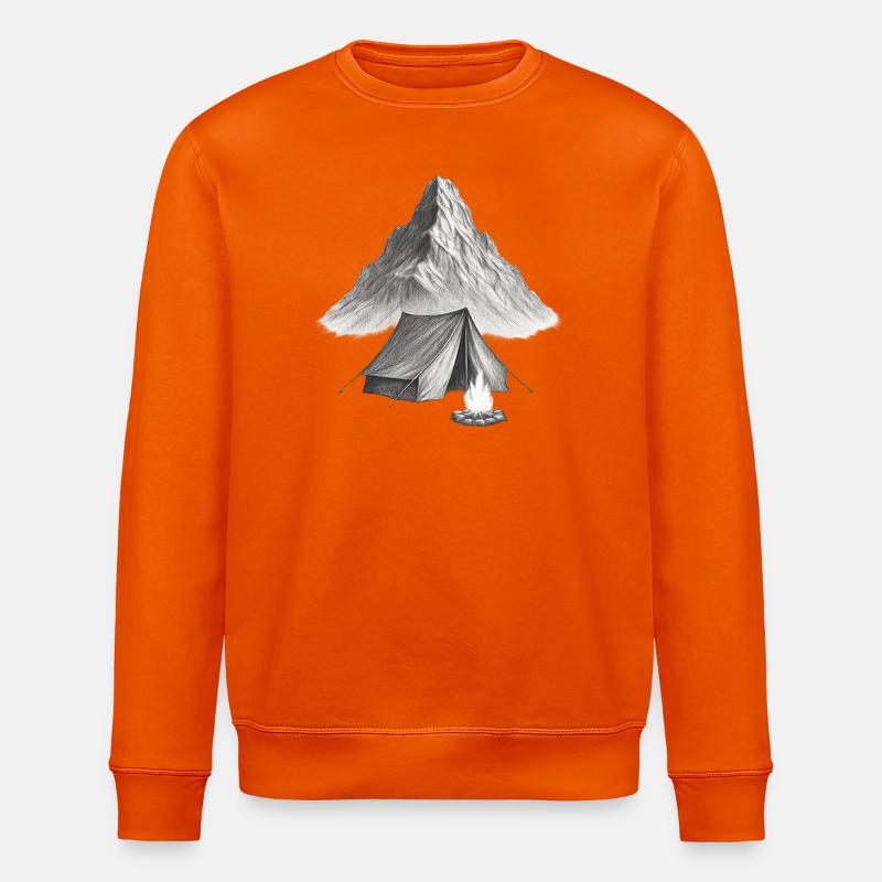 Bergzelt am Feuer - Stanley/Stella Unisex Bio-Sweatshirt ROLLER - Tieforange