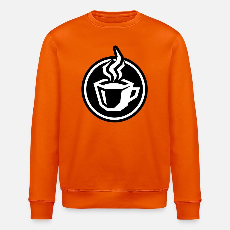 Coffee Cup Icon - Stanley/Stella ROLLER Unisex Organic Sweatshirt - bright orange