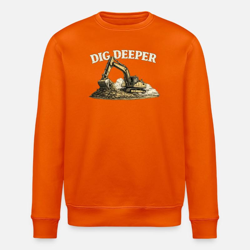 Dig Deeper Bagger Baustelle Baumaschine - Stanley/Stella Unisex Bio-Sweatshirt ROLLER - Tieforange