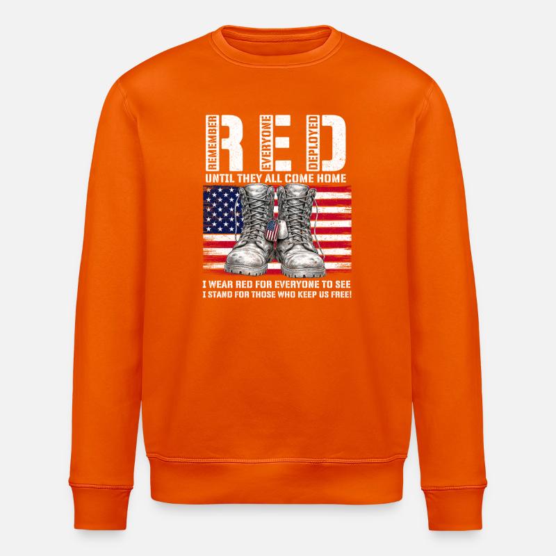 RED Friday Remember Everyone Deployed Home - Stanley/Stella Unisex Bio-Sweatshirt ROLLER - Tieforange