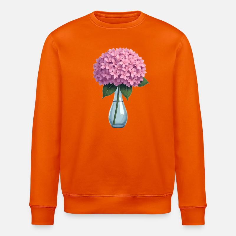Hydrangea - Stanley/Stella ROLLER Unisex Organic Sweatshirt - bright orange