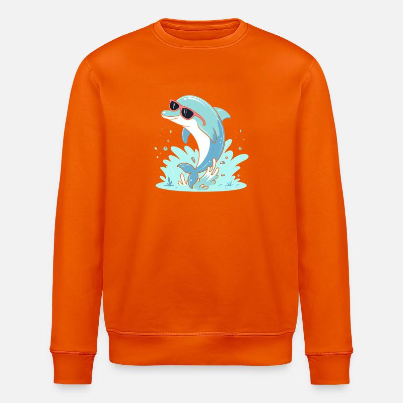 Delfin-Sommer-Pinkbrille - Stanley/Stella Unisex Bio-Sweatshirt ROLLER - Tieforange