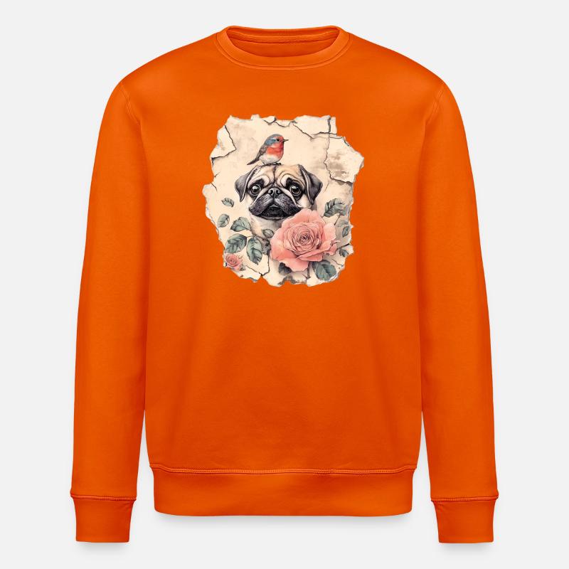 Carlin avec des rouges-merles - Sweat bio ROLLER Stanley/Stella Unisexe - orange profond