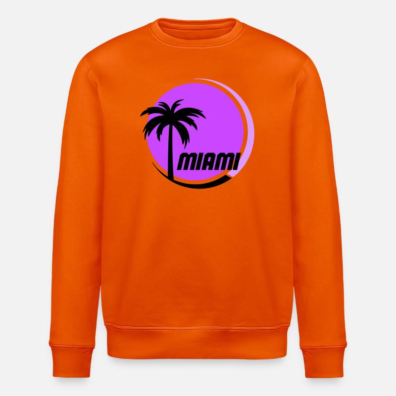 Miami Palmen Neon Retro - Stanley/Stella Unisex Bio-Sweatshirt ROLLER - Tieforange