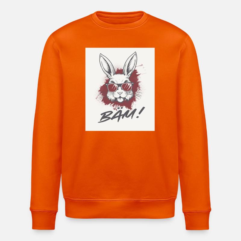 Hase mit Sonnenbrille  - Stanley/Stella Unisex Bio-Sweatshirt ROLLER - Tieforange