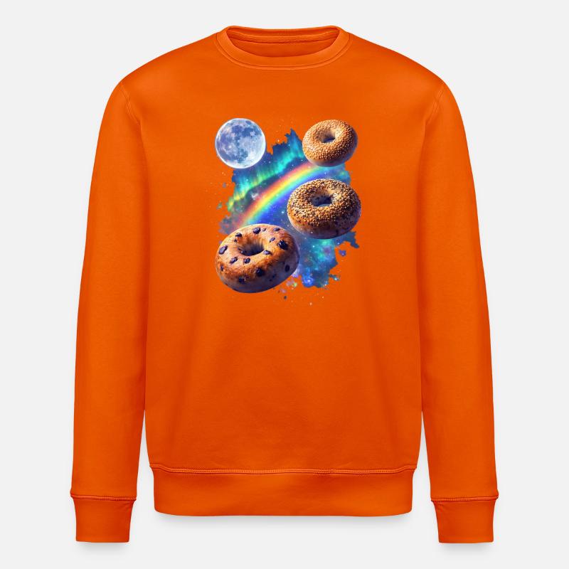 Kosmische Donuts über Regenbogenraum - Stanley/Stella Unisex Bio-Sweatshirt ROLLER - Tieforange