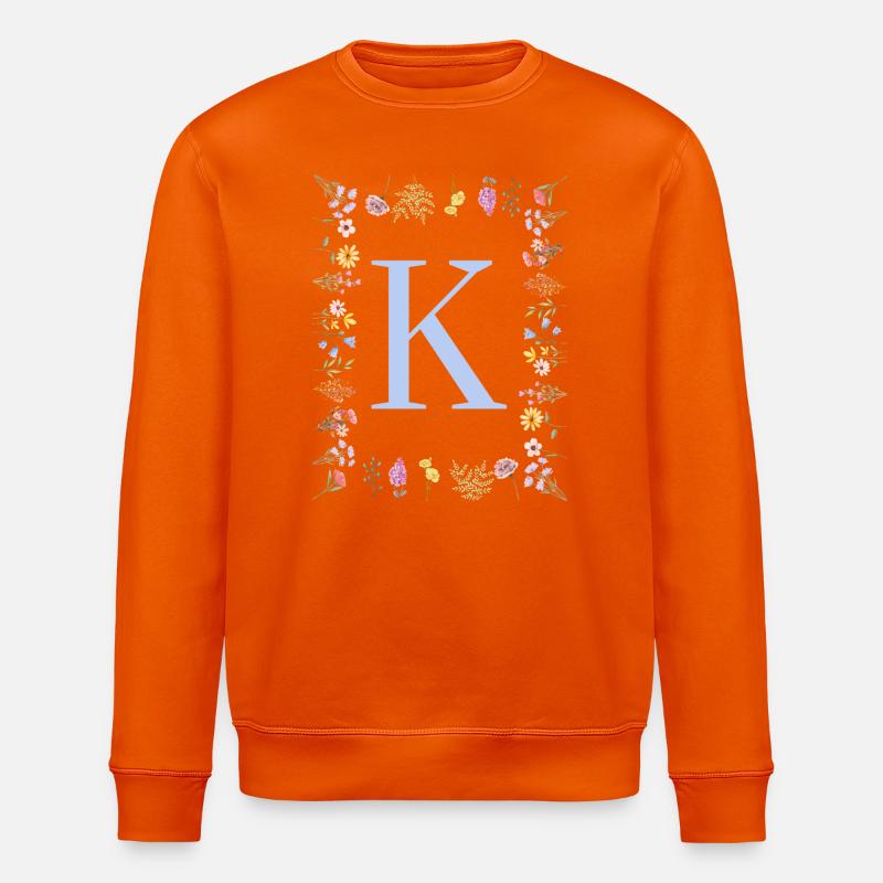 Monogramme de fleur féminine K - Sweat bio ROLLER Stanley/Stella Unisexe - orange profond