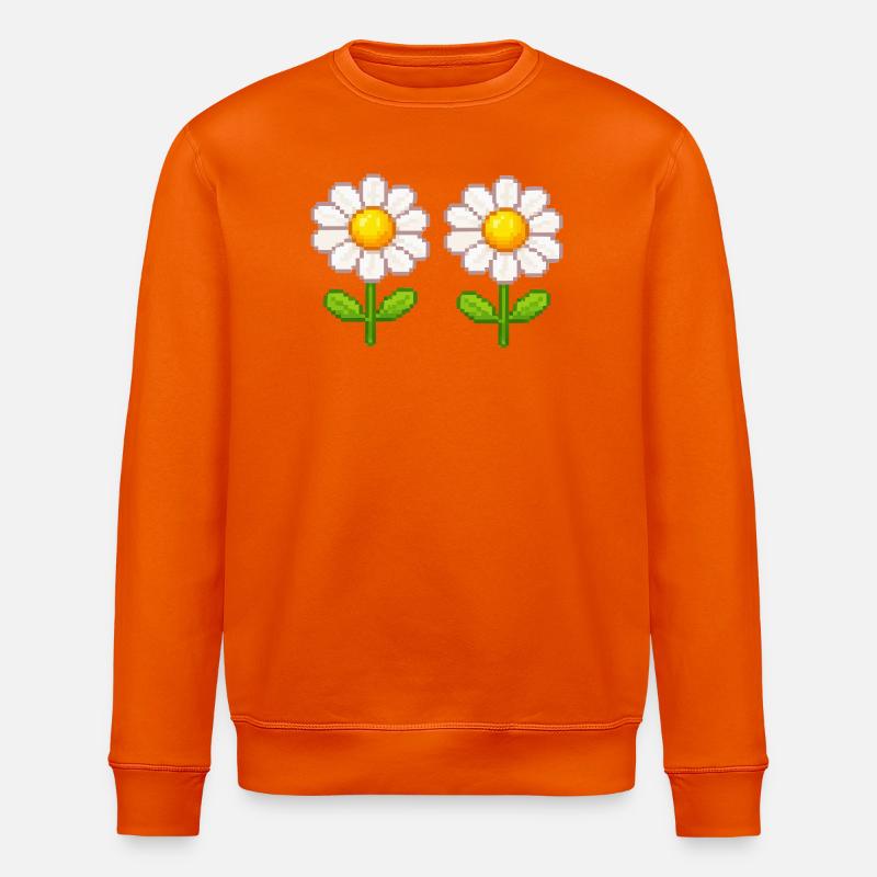 Fleurs doubles Pixel Daisy - Sweat bio ROLLER Stanley/Stella Unisexe - orange profond
