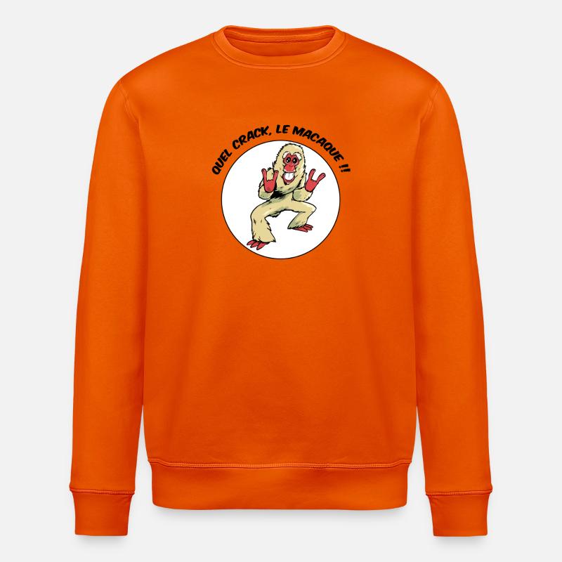 Quel crack, le macaque ! - Sweat bio ROLLER Stanley/Stella Unisexe - orange profond