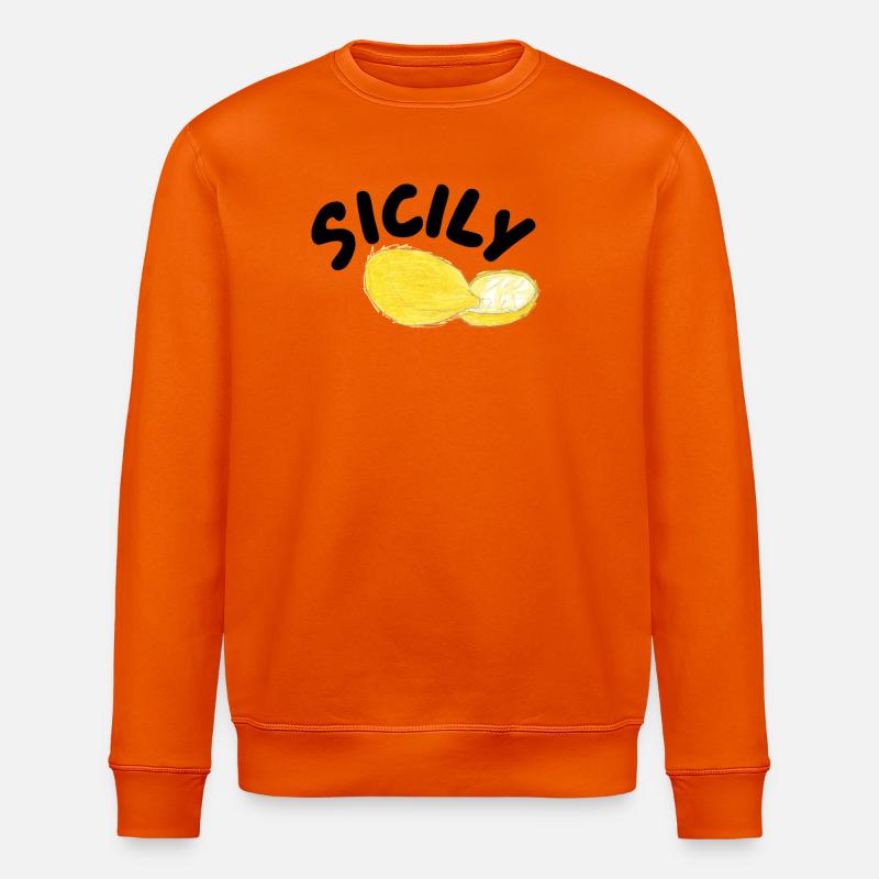 Illustration des citrons de Sicile - Sicile - Sweat bio ROLLER Stanley/Stella Unisexe - orange profond