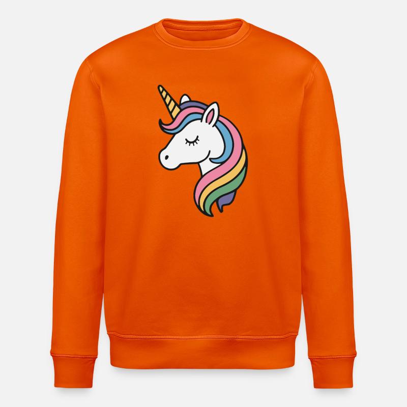 Einhorn Mädchen - Stanley/Stella Unisex Bio-Sweatshirt ROLLER - Tieforange