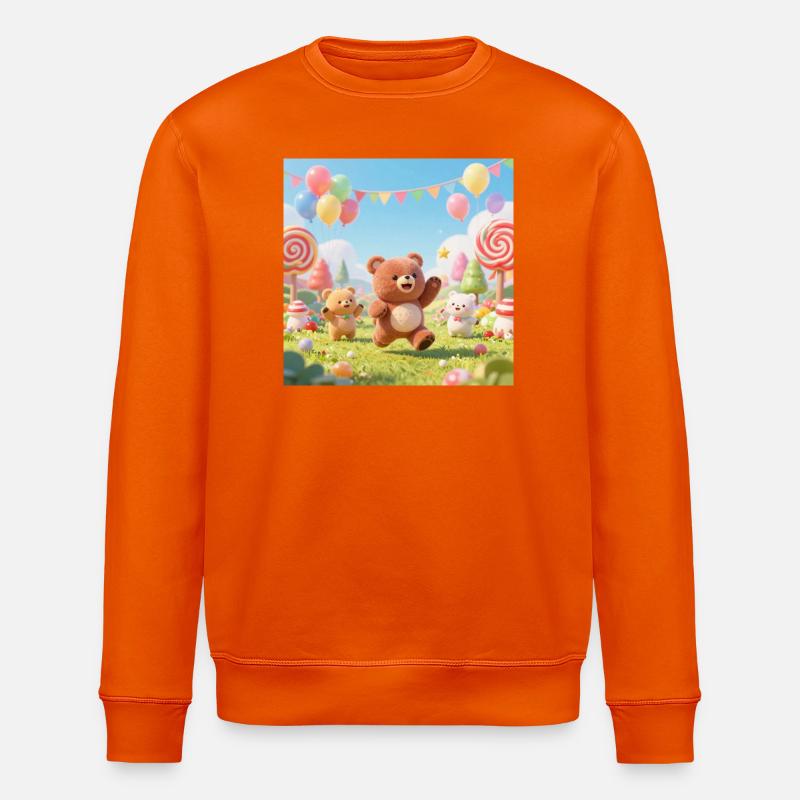 Bunte Bären-Jamboree - Stanley/Stella Unisex Bio-Sweatshirt ROLLER - Tieforange