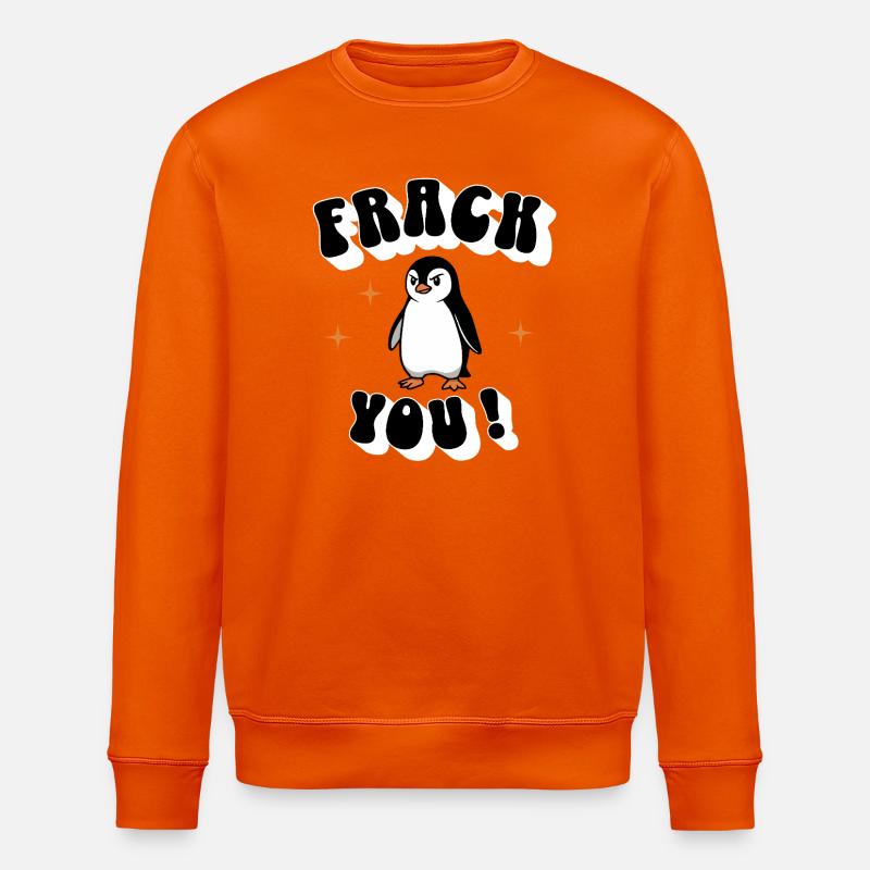 „Frack you“ – Der freche Pinguin - Stanley/Stella Unisex Bio-Sweatshirt ROLLER - Tieforange