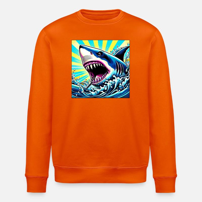 Shark - Stanley/Stella ROLLER Unisex Organic Sweatshirt - bright orange