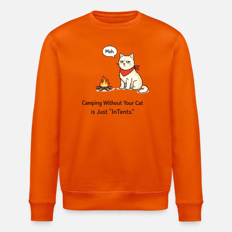InTent Cat Camping Wortspieldesign - Stanley/Stella Unisex Bio-Sweatshirt ROLLER - Tieforange