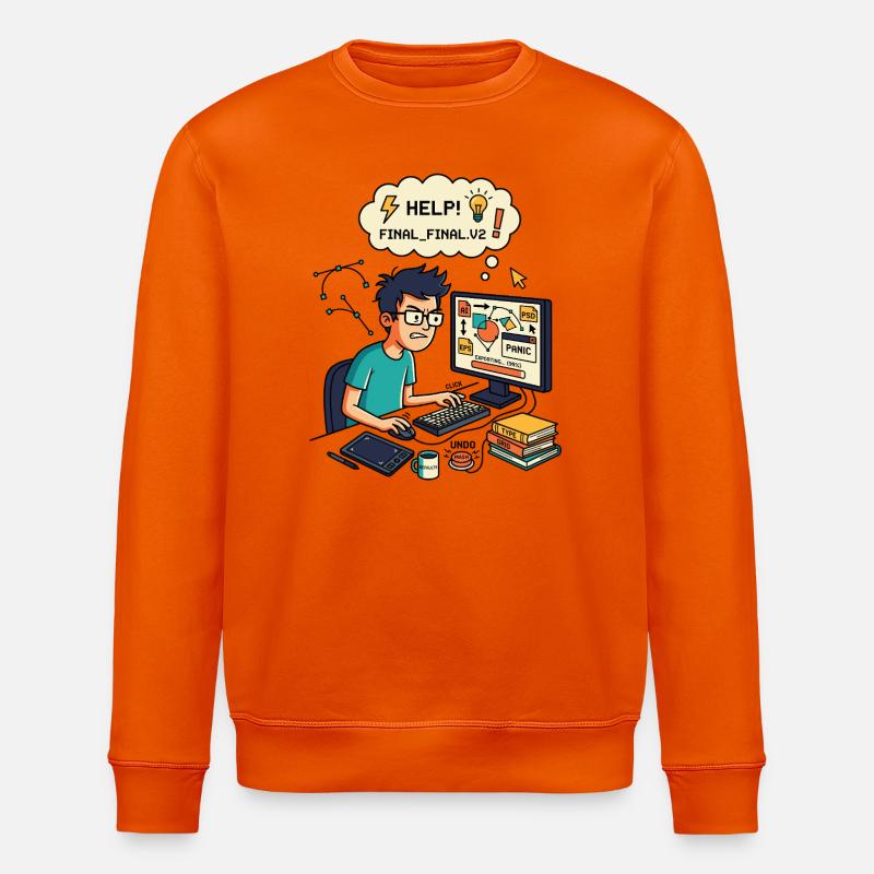 Graphic Designer Chaos Export Panic - Stanley/Stella Unisex Bio-Sweatshirt ROLLER - Tieforange