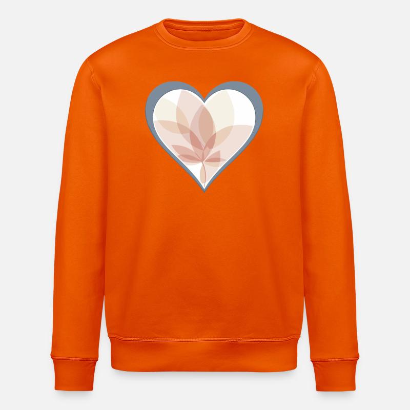 Cœur pastel avec superposition de feuilles - Sweat bio ROLLER Stanley/Stella Unisexe - orange profond
