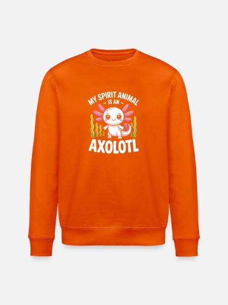 Axolotl Geisttier-Tee - Stanley/Stella Unisex Bio-Sweatshirt ROLLER - Tieforange
