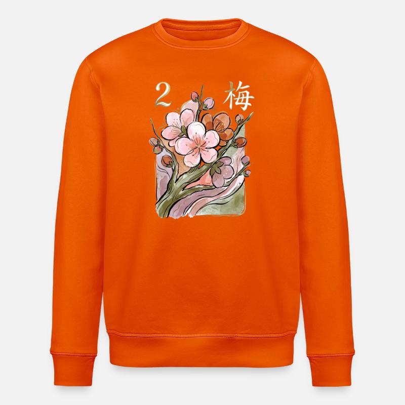 Mahjong-Blumenfliese 2 - Stanley/Stella Unisex Bio-Sweatshirt ROLLER - Tieforange