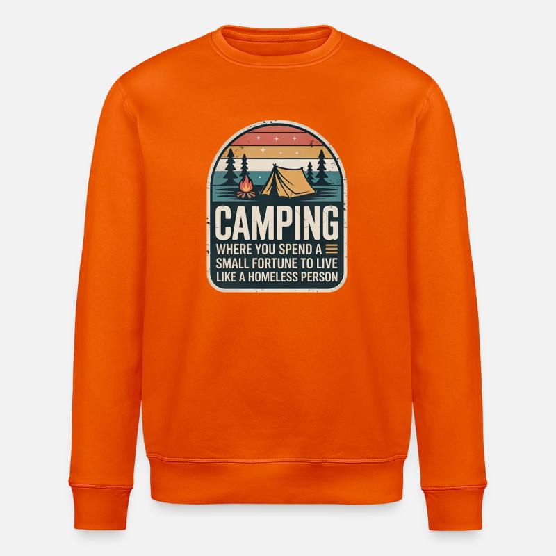 Camping Retro Design - Stanley/Stella Unisex Bio-Sweatshirt ROLLER - Tieforange