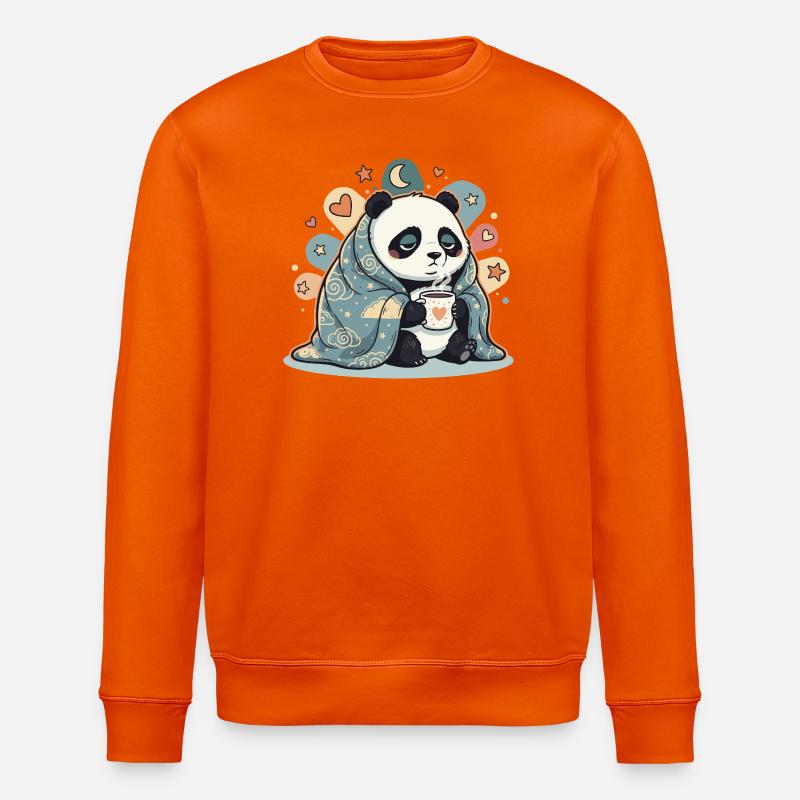 Cuddly panda under cloud cover - Stanley/Stella ROLLER Unisex Organic Sweatshirt - bright orange