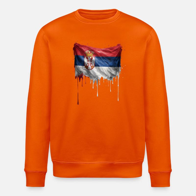 Serbien Flagge Tropfen Graffiti - Stanley/Stella Unisex Bio-Sweatshirt ROLLER - Tieforange