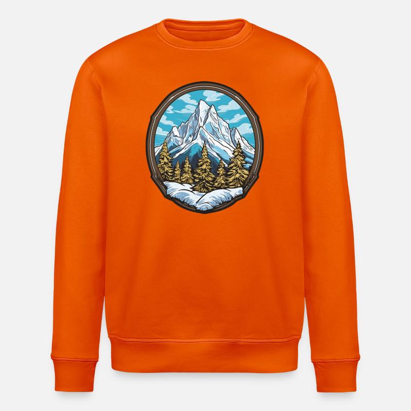 Alpine Bergpanorama Badge - Stanley/Stella Unisex Bio-Sweatshirt ROLLER - Tieforange