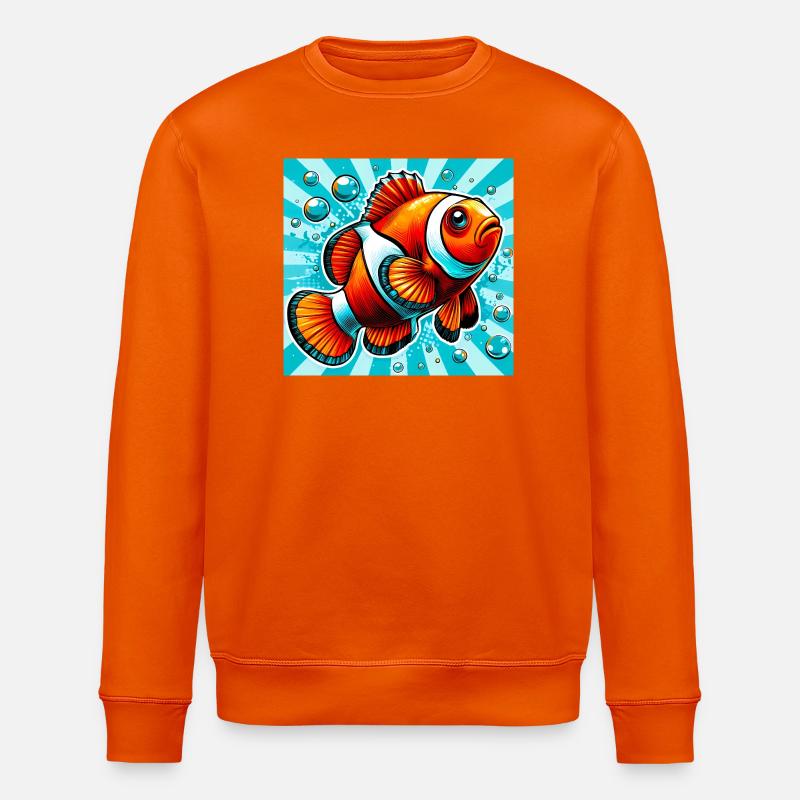 Poisson-clown - Sweat bio ROLLER Stanley/Stella Unisexe - orange profond