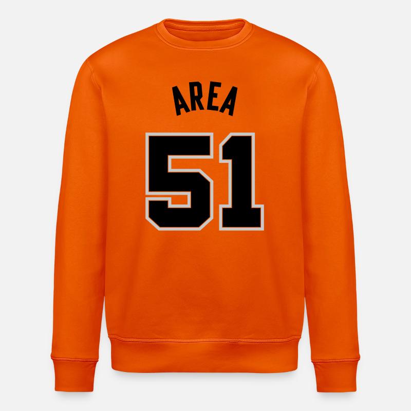 GEBIET 51 Schwarz - Stanley/Stella Unisex Bio-Sweatshirt ROLLER - Tieforange