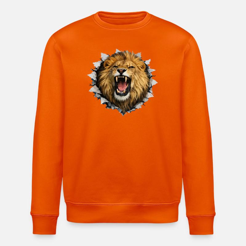 Ruige Leeuw durchbricht Papier - Stanley/Stella Unisex Bio-Sweatshirt ROLLER - Tieforange