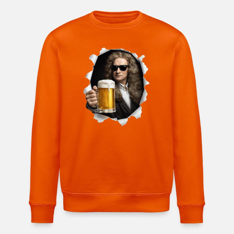 Isaac Newton tient une bière - Sweat bio ROLLER Stanley/Stella Unisexe - orange profond