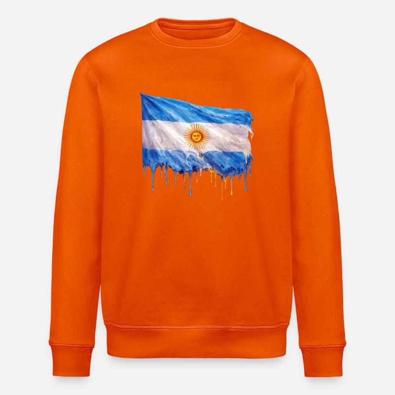 Argentinische Flagge Tropfkunst - Stanley/Stella Unisex Bio-Sweatshirt ROLLER - Tieforange