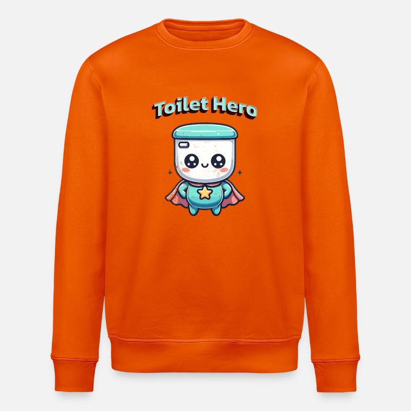 Toiletten Held WC Superheld Bad Badezimmer  - Stanley/Stella Unisex Bio-Sweatshirt ROLLER - Tieforange